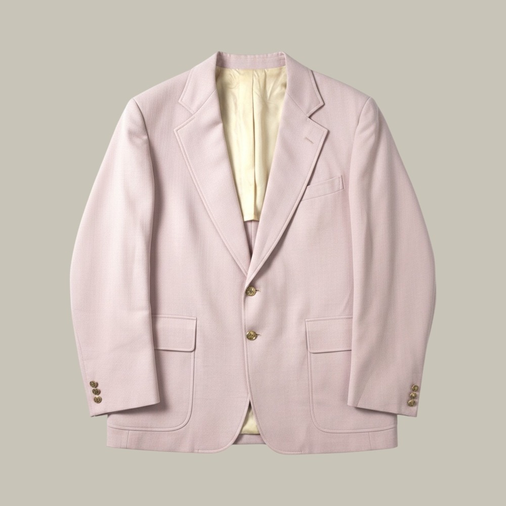 Vintage Pink Sport Coat Tailored Cricketeer 42L Lavender Wide Lapel Union USA